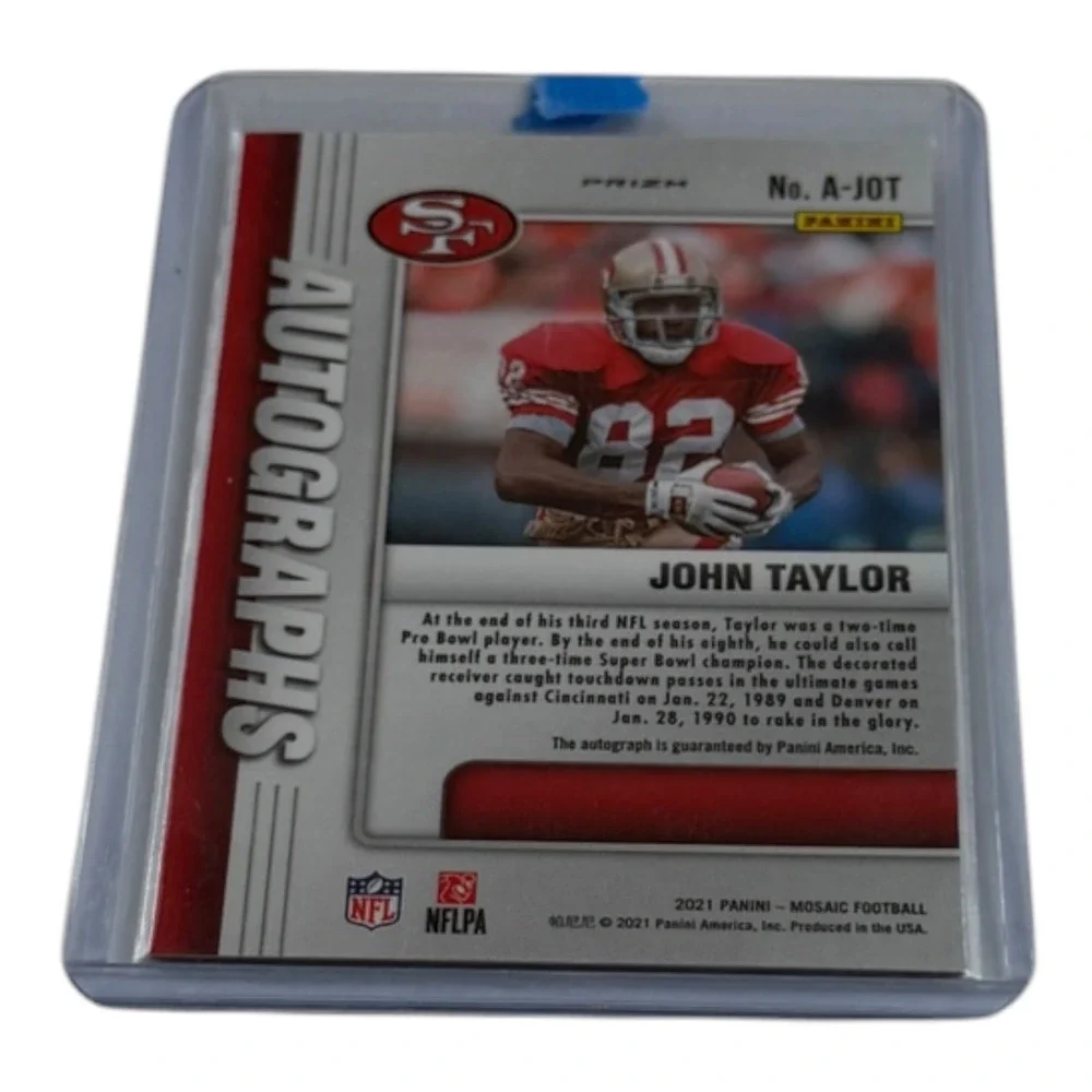 2021 Panini Mosaic John Taylor Auto San Francisco 49ers Autograph Card A-JOT